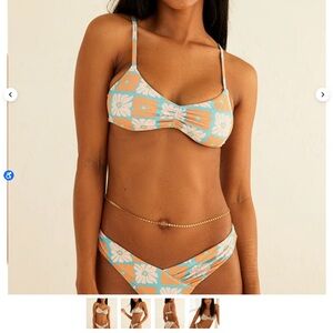 Floral Bikini Set in Orange and White